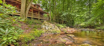 景色溪畔小屋，帶環繞式門廊！