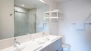 Condo | Bathroom | Hair dryer, towels, soap, toilet paper