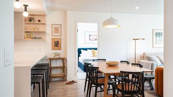 Condo | Private kitchen | Full-sized fridge, microwave, oven, stovetop