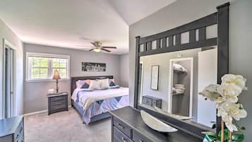 3 bedrooms, laptop workspace, iron/ironing board, bed sheets