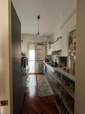 Kühlschrank, Mikrowelle, Ofen, Herdplatte