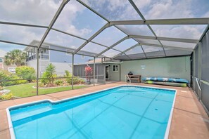 Outdoor pool - Hernando Beach Home w/ Pool & Canal Access! (Spring Hill)