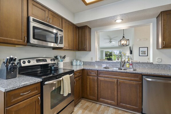 Microwave, oven, stovetop, dishwasher