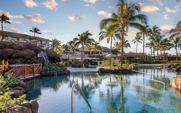 Outdoor pool, a heated pool