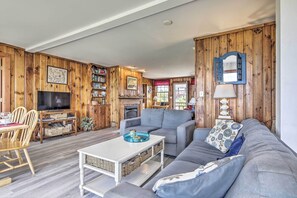 Interior - Fireplace + Sunroom! Oceanfront Cape Cod Cottage (Dennis Port)