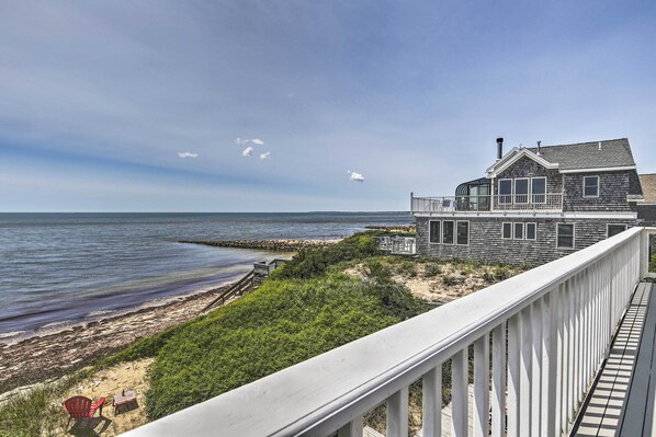 Cottage (3 Bedrooms) | Interior - Fireplace + Sunroom! Oceanfront Cape Cod Cottage (Dennis Port)