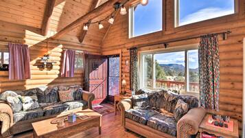 TV, fireplace, DVD player, books