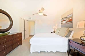 3 bedrooms, desk, iron/ironing board, travel cot