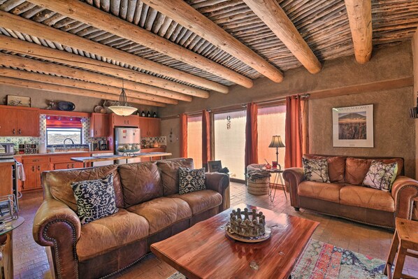House (3 Bedrooms) | Interior - El Prado Adobe Home: Courtyard w/ Mountain Views! (Taos)