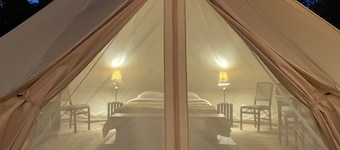 Luxurious Bell Tent on Ischua Creek at Campground Adventures