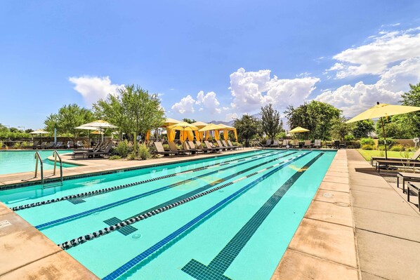 House (2 Bedrooms) | Interior - Resort Pool & Hot Tub: 55+ Indio Desert Oasis (Indio)