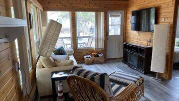 Smart TV, chimenea y reproductor de DVD