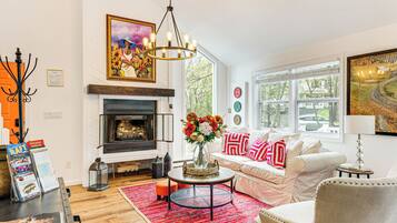 House (3 Bedrooms) | Living area | TV, fireplace