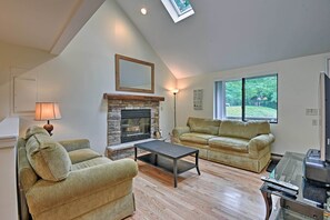 House (4 Bedrooms) | Interior - Deck & Fire Pit: Pocono Lake Home Near Skiing! (Pocono Lake)