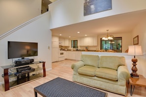 House (4 Bedrooms) | Interior - Deck & Fire Pit: Pocono Lake Home Near Skiing! (Pocono Lake)
