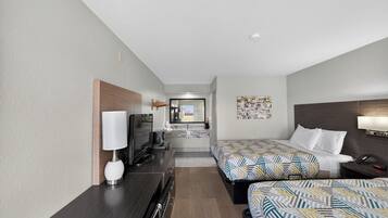 Deluxe Room, 2 Queen Beds, Non Smoking, Ground Floor | Premium bedding, pillowtop beds, blackout drapes, iron/ironing board