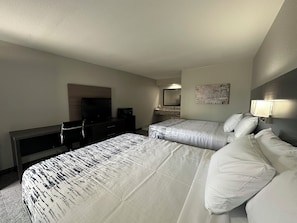 Deluxe Room, 2 Queen Beds, Non Smoking, Ground Floor | Premium bedding, pillowtop beds, laptop workspace, blackout drapes