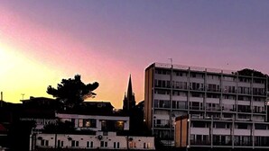 A multi-story building with a modern architectural style, featuring a flat roof and a series of balconies. - Attractive apartment which has, possibly,  the best views in Felixstowe (Felixstowe)