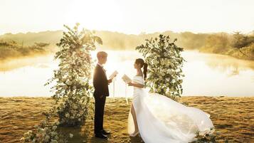 Outdoor wedding area