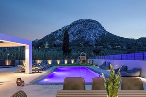 Outdoor pool, a heated pool - Del Sur Luxury Villa, Heated Pool & Utter Privacy (Rethymno)