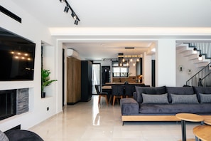Smart TV, video-game console, table tennis, books
