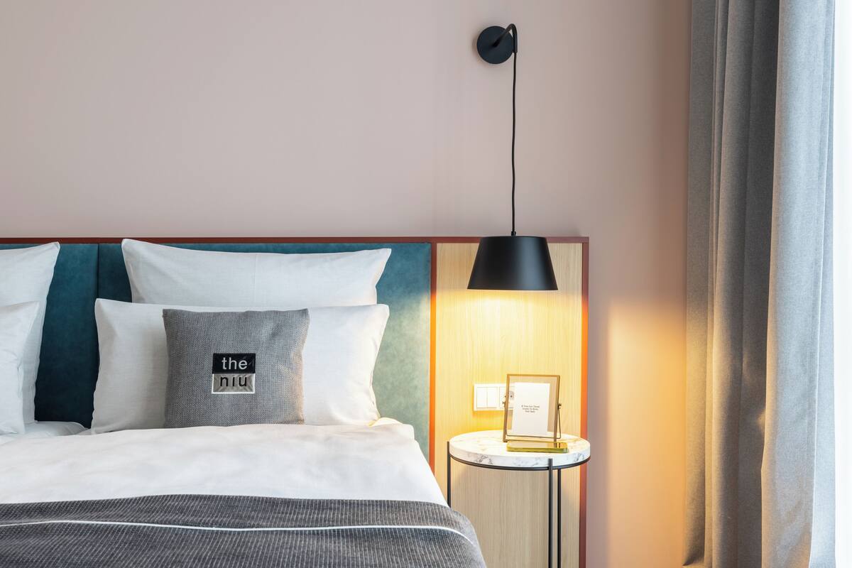 In-room safe, desk, laptop workspace, blackout curtains