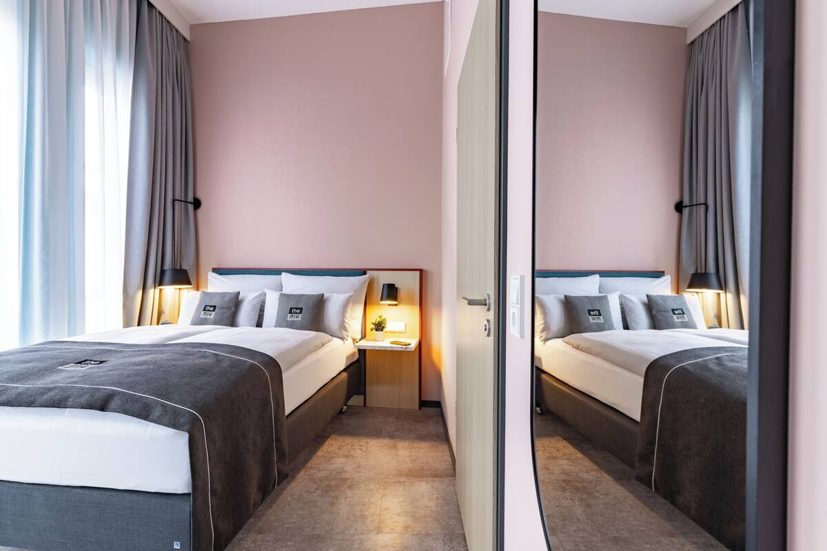 In-room safe, desk, laptop workspace, blackout curtains