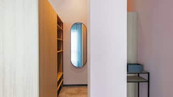 In-room safe, desk, laptop workspace, blackout curtains