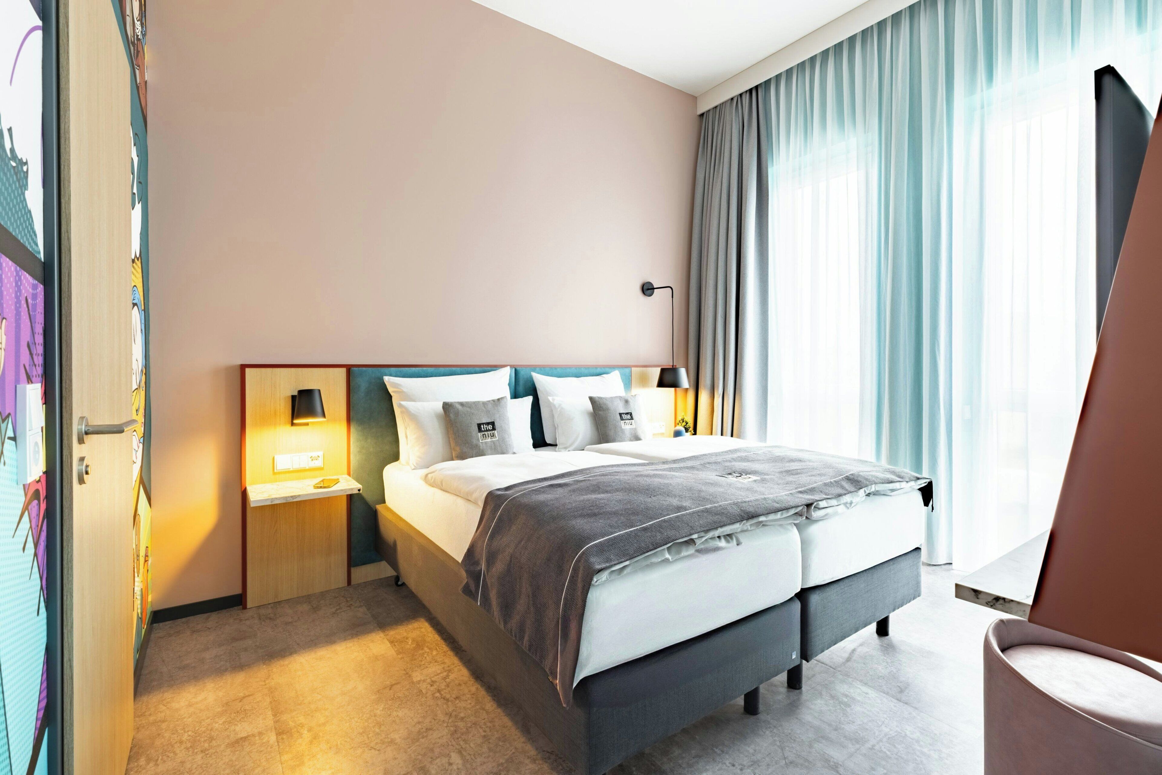In-room safe, desk, laptop workspace, blackout curtains