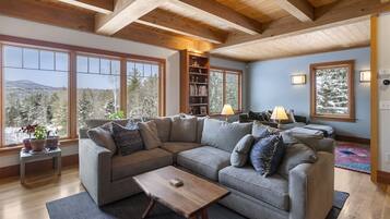 TV connectée, cheminée, lecteur de DVD