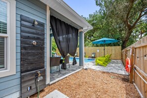 Terrace/patio - Family-Friendly|Walk to Beach|Game Room|Heated Pool (Saint Augustine)