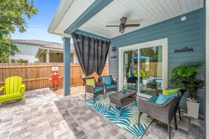 Terrace/patio - Family-Friendly|Walk to Beach|Game Room|Heated Pool (Saint Augustine)