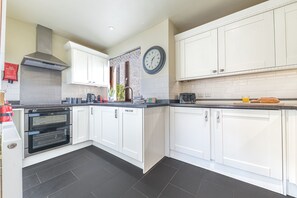 Fridge, microwave, dishwasher, toaster