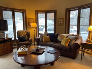 Fernseher, Kamin, Bücher