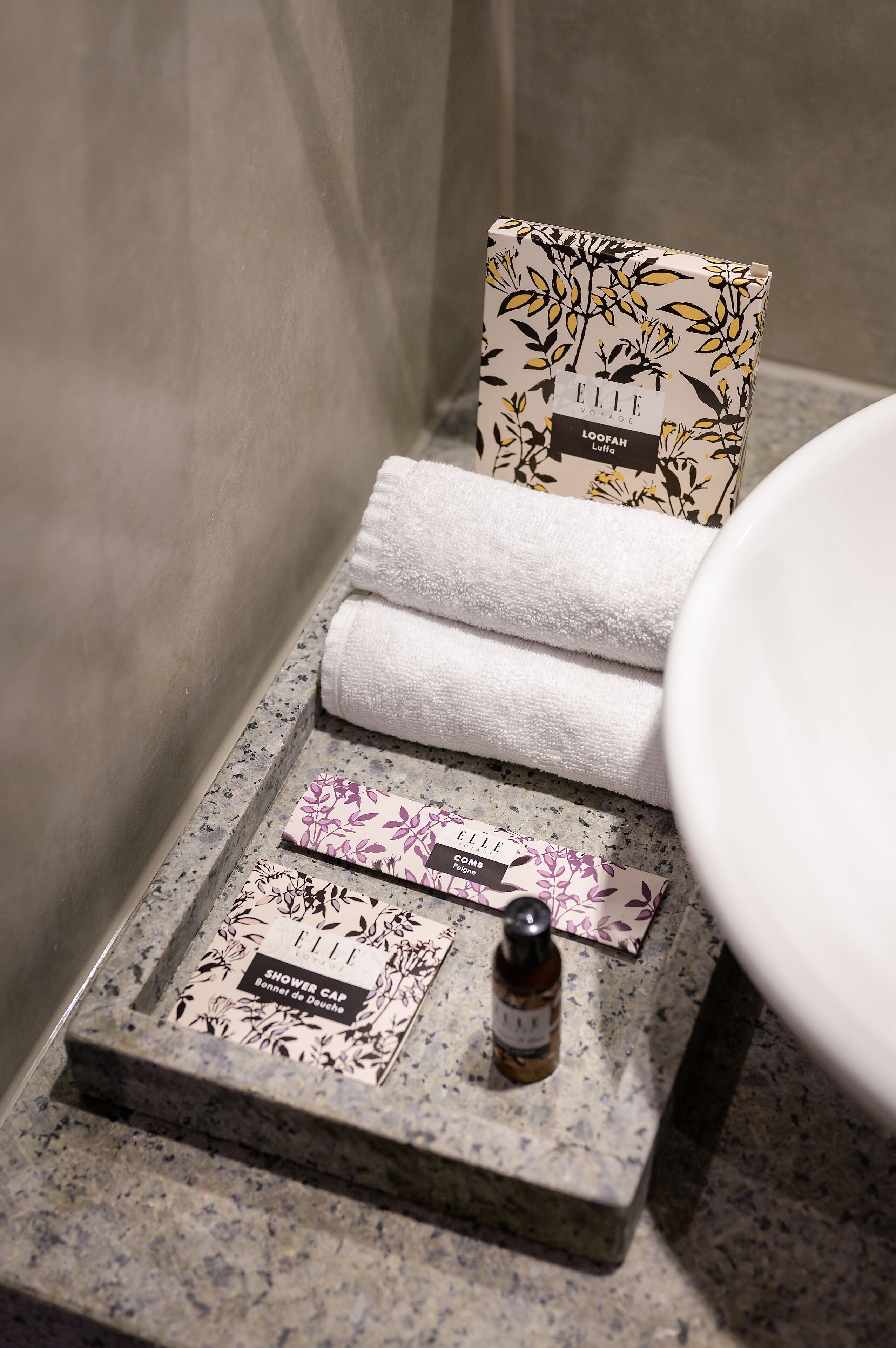 free toiletries, hair dryer, bathrobes, slippers