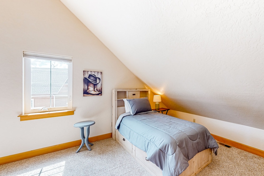 Adorable, twostory home with a furnished front porch, fireplace