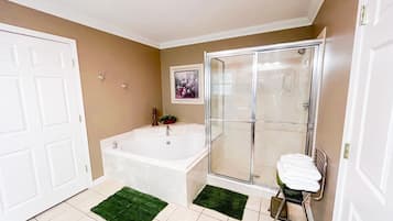 Hair dryer, towels, toilet paper