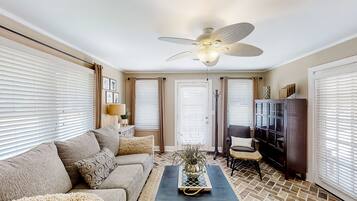 Televisión y chimenea