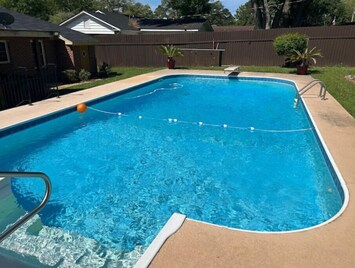 10ft deep with diving board privacy fence 