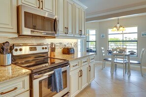 Fridge, microwave, stovetop, dishwasher