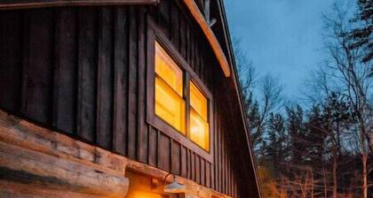 Designer Log Cabin Near Whiteface • Hot Tub, Sauna & Swimming Hole