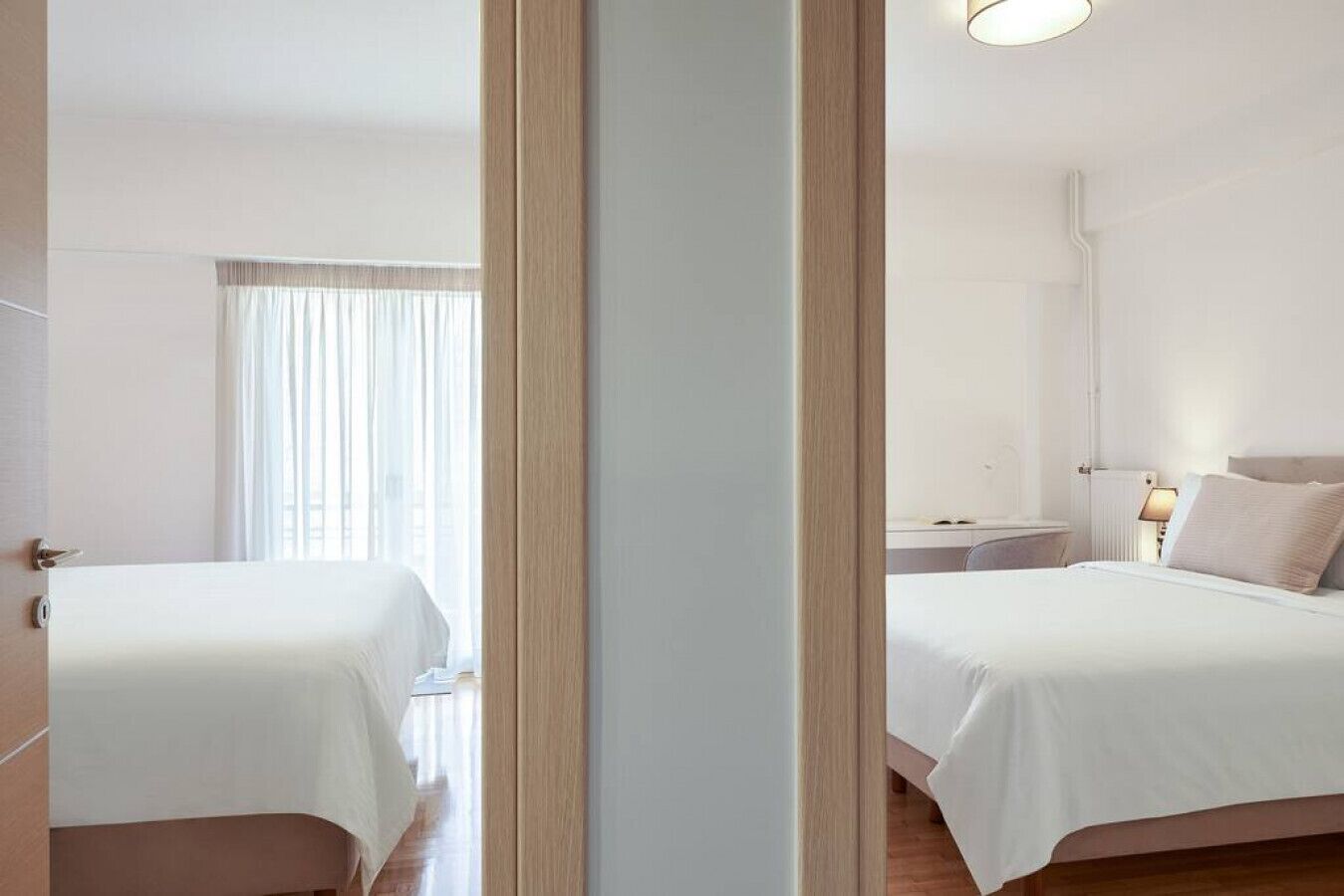 2 bedrooms, desk, soundproofing, iron/ironing board