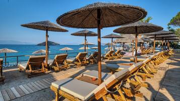 Private beach nearby, sun loungers, beach umbrellas, beach massages