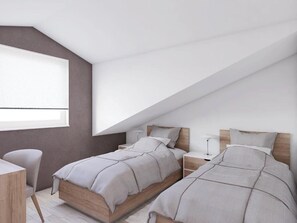 2 chambres, fer et planche à repasser, Wi-Fi, draps fournis