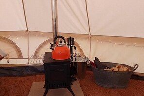 Interior - Chestnut 6m xl Bell Tent, log Burner, nr Whitby (Saltburn-by-the-Sea)