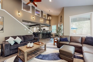 TV - Inviting riverfront home with hot tub, firepit, W/D, & dog-friendly (Tahuya)