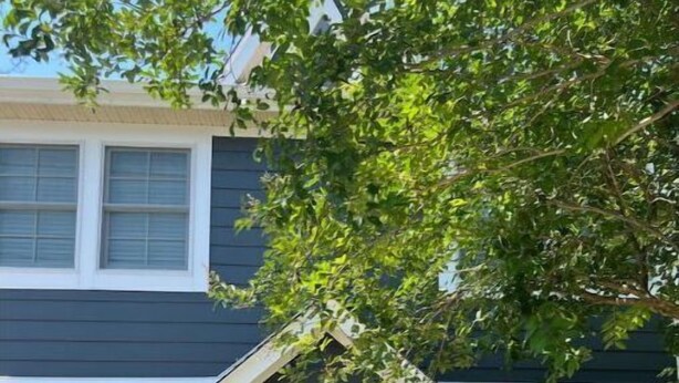 A two-story house with a dark exterior, a front porch with white trim, and a small garden area with various plants. - Walk or bike to everything Lewes has to offer! (Lewes)