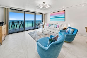Condo, Multiple Beds, Balcony, Ocean View (#1308) | Living area | TV
