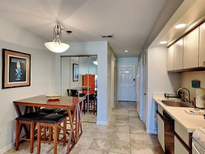 Condo, 1 Queen Bed with Sofa bed, Balcony (#2-204) | Private kitchen | Fridge, microwave, oven, stovetop - Sunset Harbor #2-204 - Latitude Adjustment (Navarre)