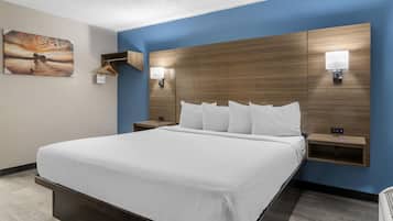 Habitación estándar, 1 cama King size, para no fumadores, cocineta | Escritorio, espacio para trabajar con laptop y ropa de cama